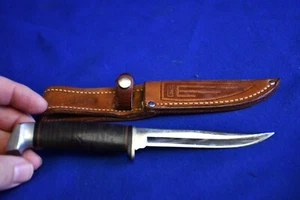 1940-55 Vintage Case Bird & Trout Fixed Blade Knife Leather Handle & Sheath 90% - Picture 1 of 24