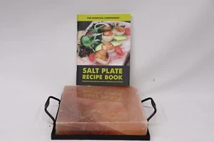 Himalayan Salt Block Cooking Plate W/Black Metal Tray Recipe Book New Open Box - Picture 1 of 14