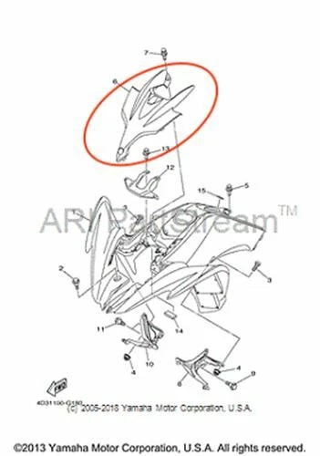 NEW OEM YAMAHA RAPTOR 250 FRONT CENTER NOSE PANEL WHITE Foto 1 de 1