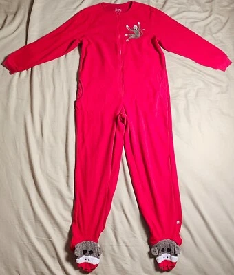 Nick & Nora 红色睡衣连身裤连体脚睡衣 S 码 — 第 1/4 张图片