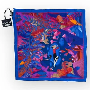 MOSCHINO Boutique 100 % Seide quadratischer Schal Blumenmuster Made in Italy - Bild 1 von 10
