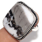 925 Silver Plated-white Buffalo Turquoise Ethnic Ring Jewelry Us Size-8 Au N925