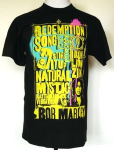 NUEVA SIN ETIQUETAS Camiseta Negra Bob Marley Redemption Song Iron Lion Zion M - Imagen 1 de 1