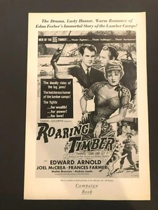 Roaring Timber Original Movie Pressbook (r1937) - 4 Pages 11" x 17" EX+ - Picture 1 of 3