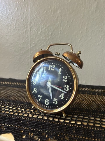 Vintage Copper Alarm Clock Equit Cover