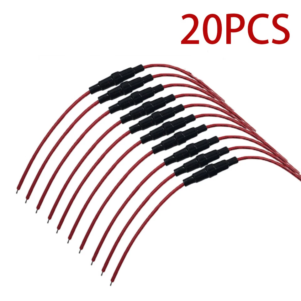20pcs Inline Round Glass Fuse Holder 30A Max Screw-Type Wire 250V Small 5x20mm - Image 1 of 4