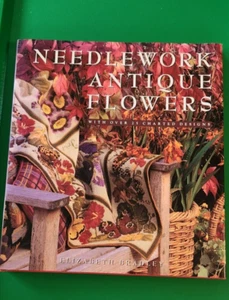 Libro a punta de aguja flores antiguas de costura Elizabeth Bradley 25+ diseño gráfico - Imagen 1 de 18