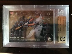 2016 TOPPS NOW 471 Corey Seager Dodgers Most Hits Rookie Record LE RC BGS 9.5 - Picture 1 of 2