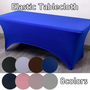 Spandex 4ft ,6ft Stretch Fitted Tablecloth Table Cover Wedding Event Tradeshow - Picture 1 of 20