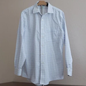 Brooks Brothers Hemd Erwachsene 17-34 Classic Fit blau kariert Supima Baumwolle - Bild 1 von 12