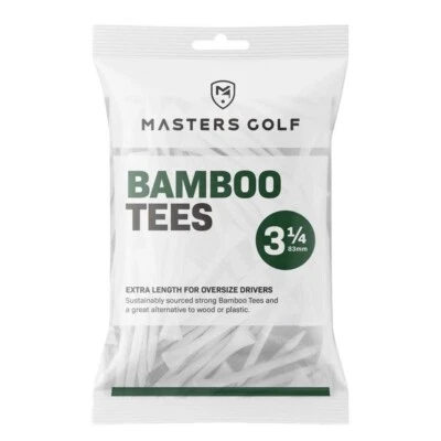 4X MASTERS BAMBOO GOLF TEES WHITE - 3.25'' / 83MM LONG - PACK OF 85 Each - New - Image 1 of 3