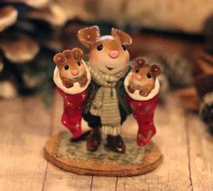 Wee Forest Folk CHRISTMAS DOUBLE STUFF, M-728, Stocking Mouse, New for 2022 - Picture 1 of 1