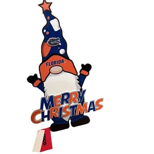 FOCO University of Florida Gator 16" Gnome Merry Christmas Wood tabletop Sign  - Picture 1 of 6