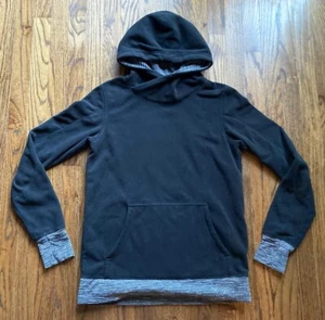 Lululemon Womens Fleece Hoodie Sweatshirt Size 8 Black Long Pockets Thumb Holes - Picture 1 of 9