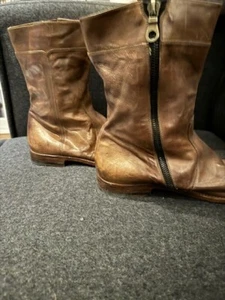 Mens Paul Smith Brown Leather Zip Up Boots - Size 9 - Picture 1 of 3