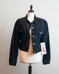 Giacca denim nero Jordache vintage anni 80 nuova con etichette RN 69716 donna Lg come nuova - Foto 1 di 5