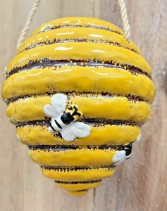 Bee Hive Ceramic Hanging Garden Pot 17" x 6" - Picture 1 of 5