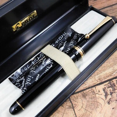 [EUC] PILOT CUSTOM74 NIB:F 14K585 ПЕРЬЕВАЯ РУЧКА ВИНТАЖНЫЙ ЧЕРНОЕ ЗОЛОТО ЯПОНИЯ КОРОБКА A318 - Изображение 1 из 4