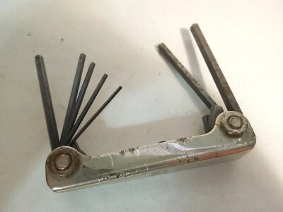 Vintage Eklind Tools Metric Folding 7 Piece Allen Wrench Set 1.5 to 6mm 1980's - Image 1 of 4