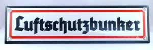Wehrmacht Emailleschild Luftschutzbunker Bombenkrieg Bunker Flak SWR Luftkrieg - Bild 1 von 1