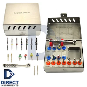 New Implant Surgical Drill Kit Drills Drivers Ratchet Dental Surgery Instruments - Picture 1 of 3