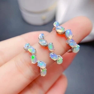 Natural Opal Ring, Opal Sterling Silver Ring, Australian Opal Ring - Picture 1 of 7