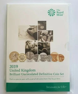 2019 Royal Mint UK Brilliant Uncirculated 8 coin Definitive coin set collection - Picture 1 of 2