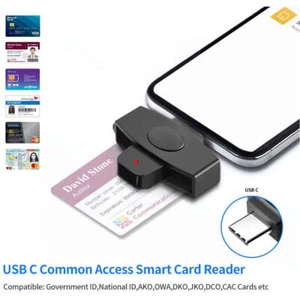 USB Type C Smart Card Reader Memory ID Bank EMV Electronic Connector Adapter - Picture 1 of 6