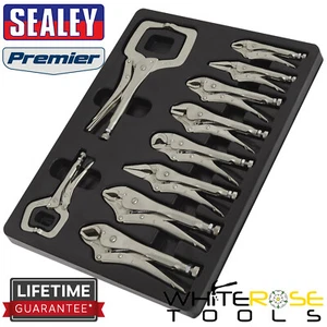 Sealey Locking Pliers Set Premier 10pc in Tray Mole Grip Vice Wrench Adjustable - Picture 1 of 3