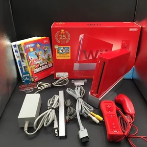 Nintendo Wii Console RVL-001 Red Super Mario 25th Anniversary Box Japan Tested - Picture 1 of 20