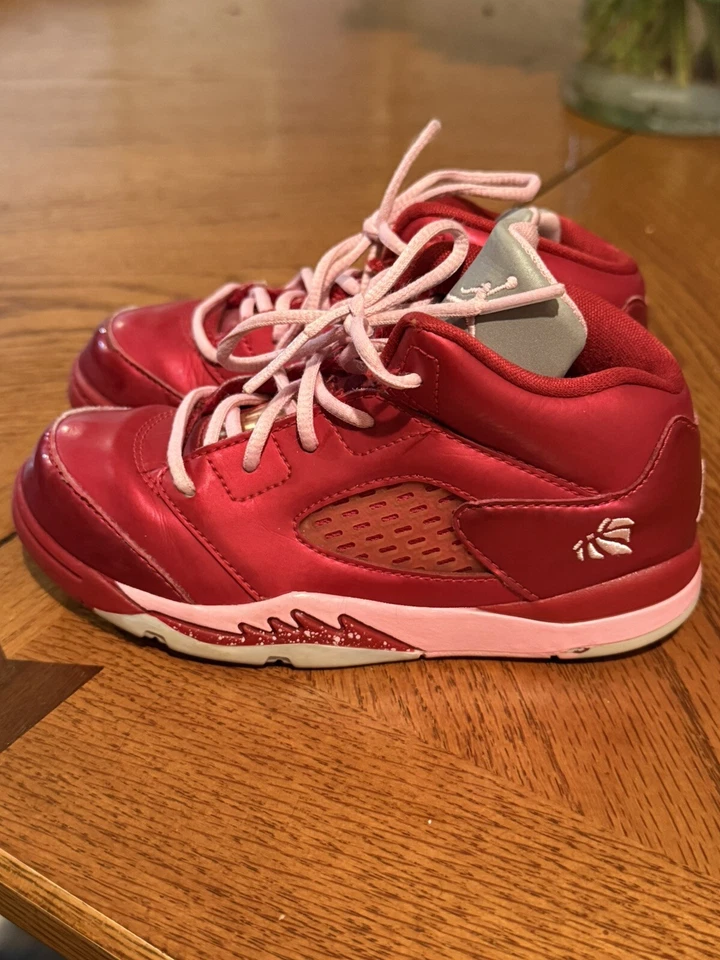 Jordan Niñas 5 Retro Día de San Valentín Tenis Talla 10v Rojo Rosa Foto 1 de 4