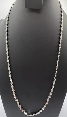 "Collar Ann Taylor tono plata pequeño círculo cadena pedrería 30"" usado en excelente estado" Foto 1 de 4