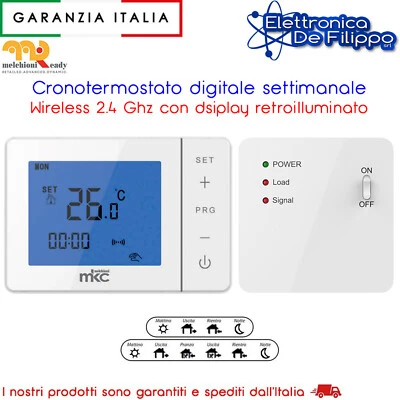 CRONOTERMOSTATO DIGITALE CALDAIA RISCALDAMENTO wireless senza fili on air