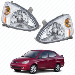 For 2003 2005 Toyota Echo Halogen Headlight Headlamp Assembly Left Right Pair