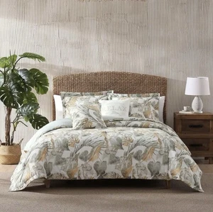 Tommy Bahama Raw Coast grün Baumwolle Wende Bettbezug Set-King - Bild 1 von 5