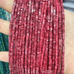 Cuentas espaciadoras de disco cuadradas planas turquesa rojo coral de 1x2 mm para hacer joyas hágalo usted mismo - Imagen 1 de 6