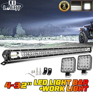For Polaris RZR 800 900 XP 1000 Roof 32" LED Work Light Bar + 4x 4" LED Pods Kit - Picture 1 of 14