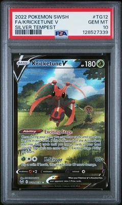 2022 POKEMON SWORD & SHIELD SILVER TEMPEST #TG12 FULL ART/KRICKETUNE V PSA 10 - Image 1 of 2