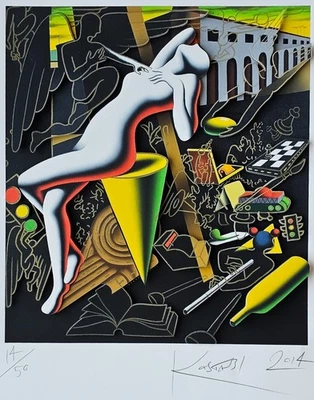 MARK KOSTABI Imperfect balance 3D Paper Graphic Sculpture HAND SIGNED URBAN ART - Image 1 of 4