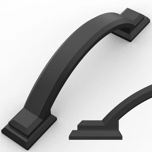 10er Pack 3" Matt Schwarz Schrankgriffe Griffe 76 mm Loch Mitte Küche Bad - Bild 1 von 7