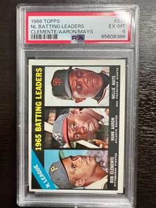 1966 Topps NL Batting Leaders Clemente/Aaron/Mays PSA 6 - Picture 1 of 2