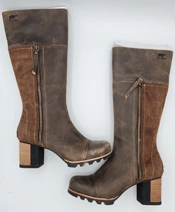 Nuevo sin caja Botas Altas Sorel Addington Impermeables Tacón Alto Para Mujer Talla 8 Marrón - Imagen 1 de 9