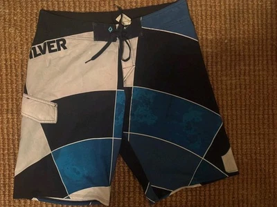 Новый Quiksilver дартс 21 мужчин шорты размер 32 темно-синий серфинг винтажный 4 пути эластичной - Изображение 1 из 2