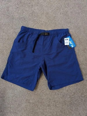 Kavu Shorts Mens Large Blue Belted Big Eddy Ink - Image 1 of 4
