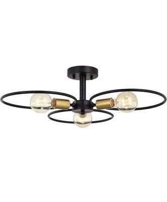 Lucina 3-Light Semi Flush Ceiling Light, Matte Black, by Tiffany - Image 1 of 4