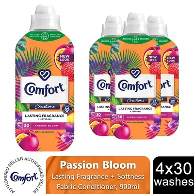 Comfort Fabric Conditioner Lasting Fragrance Passion Bloom 900ml 30W, 4 Pack - Image 1 of 4