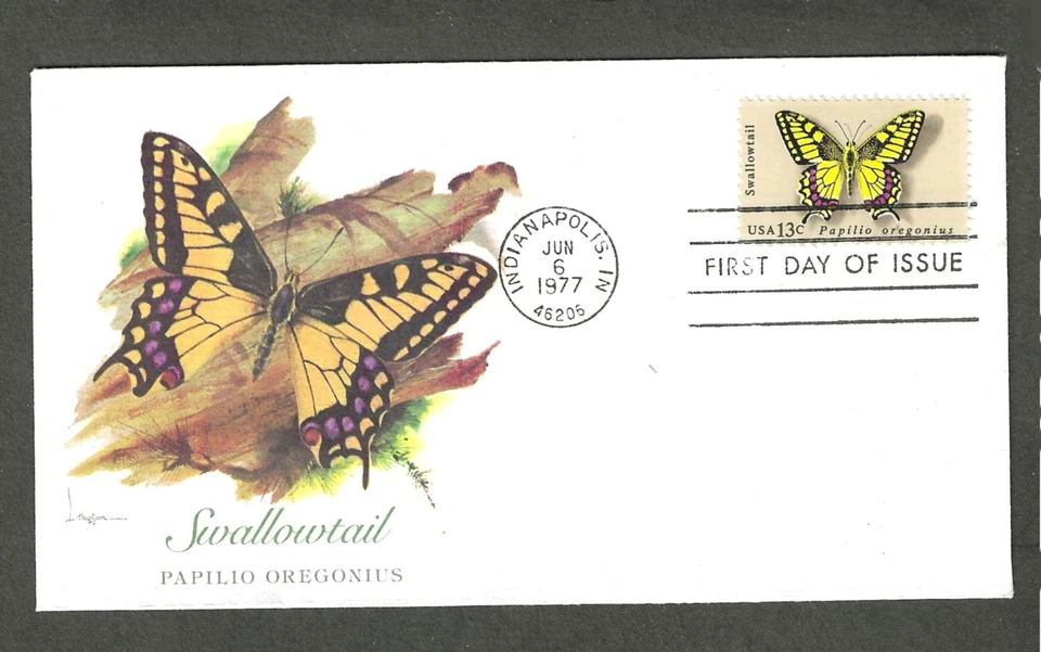 #1712 13c SWALLOWTAIL BUTTERFLY  FDC-INDIANAPOLIS,IND JUN 6-1977 FLEETWOOD CACHT - Image 1 of 1