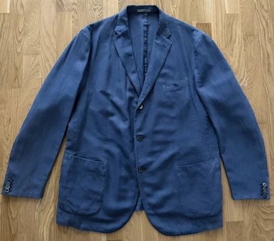 Boglioli K. Jacket Silk Blazer Mens 60 Blue Sport Coat Made Italy - Image 1 of 4