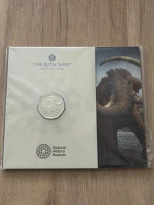 2024 Steppe Mammoth 50p Coin Natural History Museum BUNC Pack BU5 - Picture 1 of 3