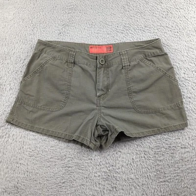 Vintage Mossimo Shorts Womens Juniors 11 Green Army Ripstop Cheeky Y2K Flap - Image 1 of 4